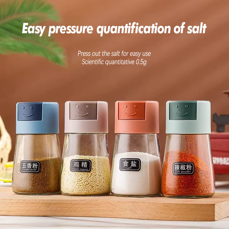 Commercial Kitchen Products - Kitchen Quantitative Seasoning Jar Glass Press